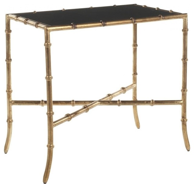 Chandler Gold Cross Base Accent Table Asian Side Tables And End