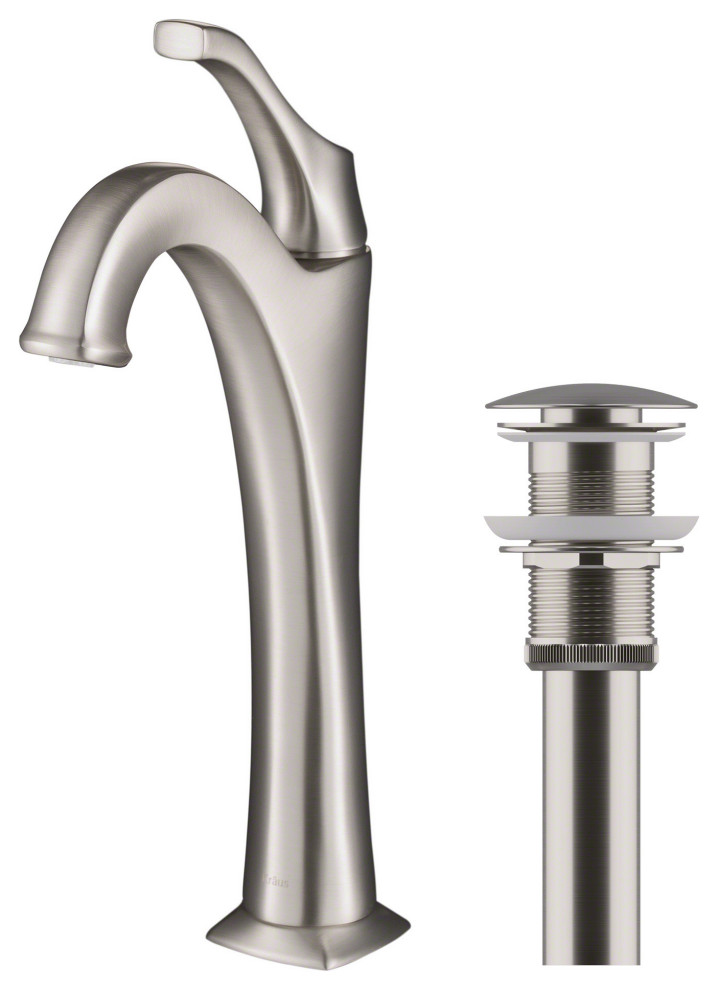 Kraus KVF-1200 Arlo 1.2 GPM Deck Mounted Bathroom Faucet - Spot-Free Stainless