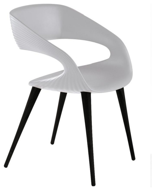 Shape Dining Chair WHITE with Anthracite legs Midcentury Dining Chairs by BisonOffice Houzz