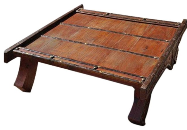 Pagoda Solid Wood Brass Heritage Coffee Table Asian Coffee Tables By Sierra Living Concepts Houzz