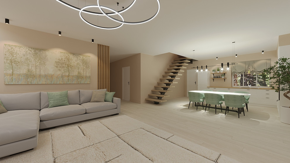 Кухня гостиная в частном доме