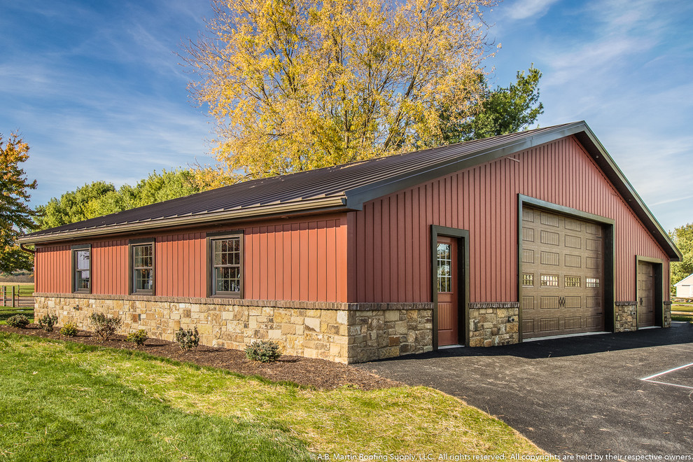 Weiler Shop with Celect Siding and an ABSeam Roof - Rustic - Garage