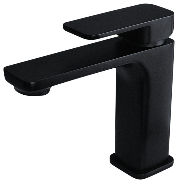STYLISH Single Handle Bathroom Faucet, Matte Black Contemporary