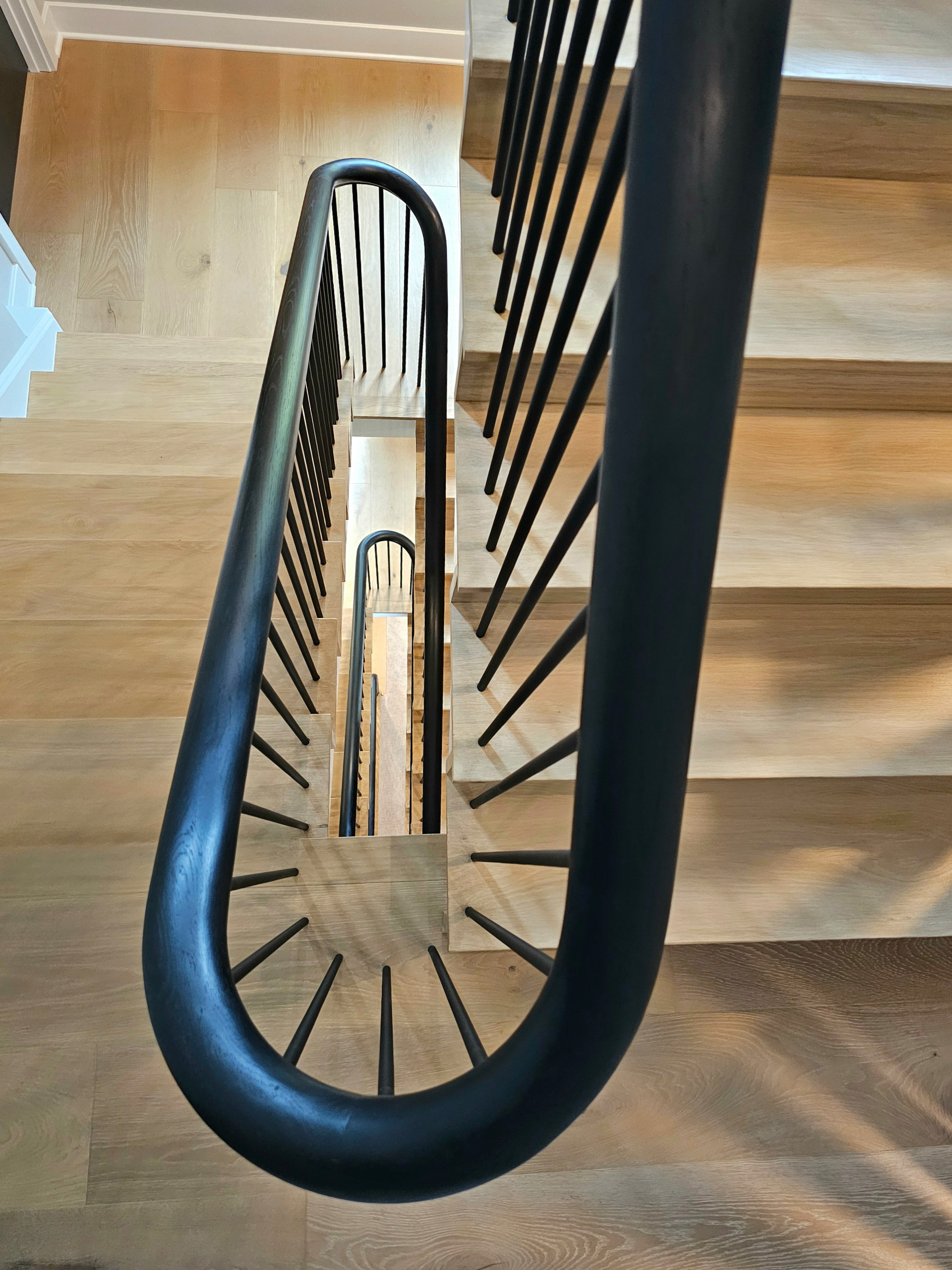 115_Stunning Continuous Rail System on 3 Story Floating Stairs; Arlington, VA 22