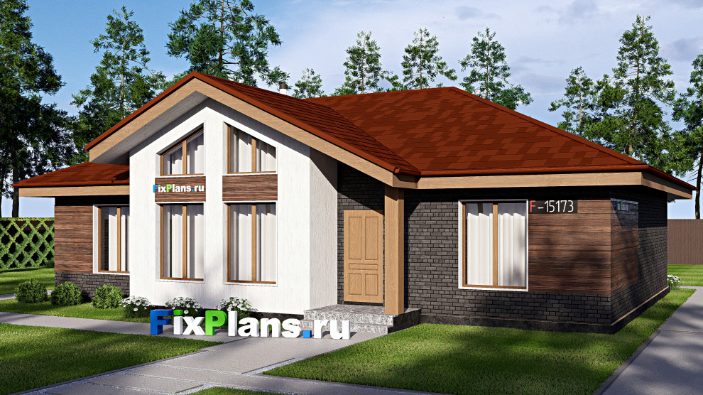 Проект одноэтажного дома 12х15м S125м2 F-15173