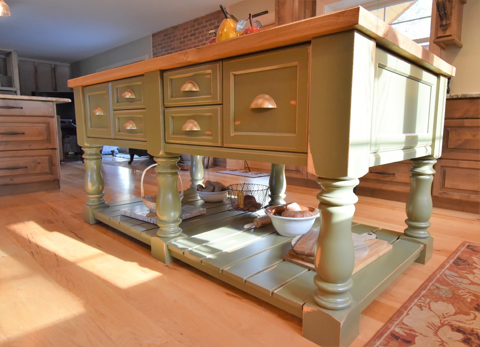 Inspiration for a huge rustic kitchen remodel with distressed cabinets