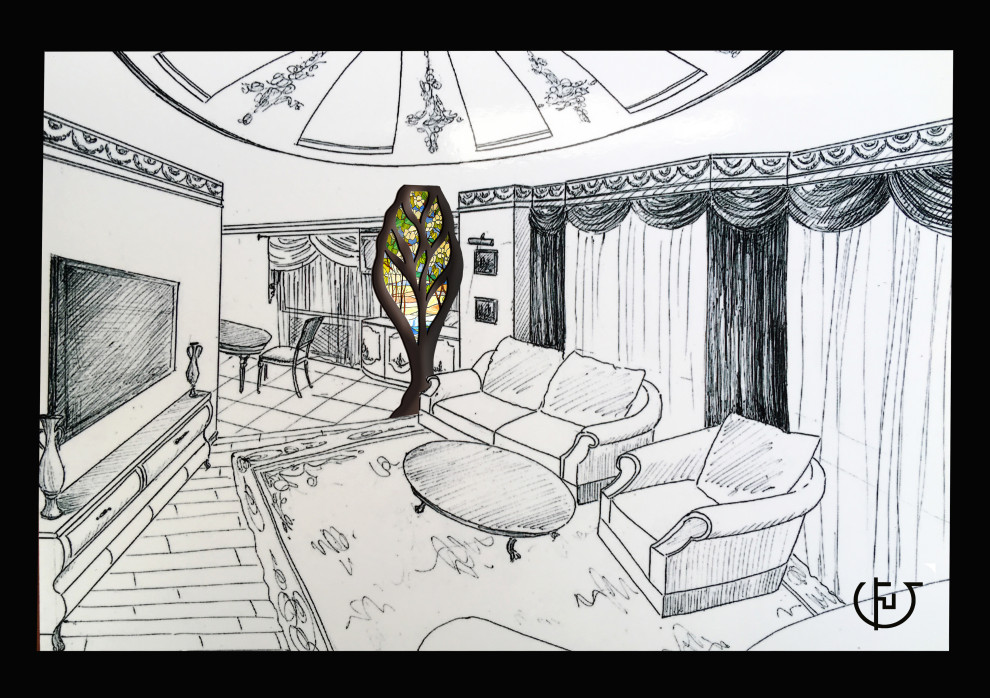 квартира в авторском стиле с Деревом и Венерой