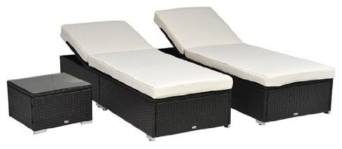 outsunny rattan sun lounger