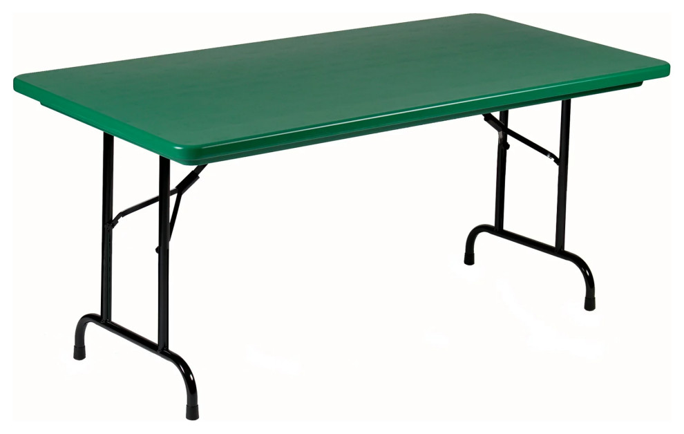 Large Folding Table, Black Metal Legs & Waterproof/Scratch Resistant
