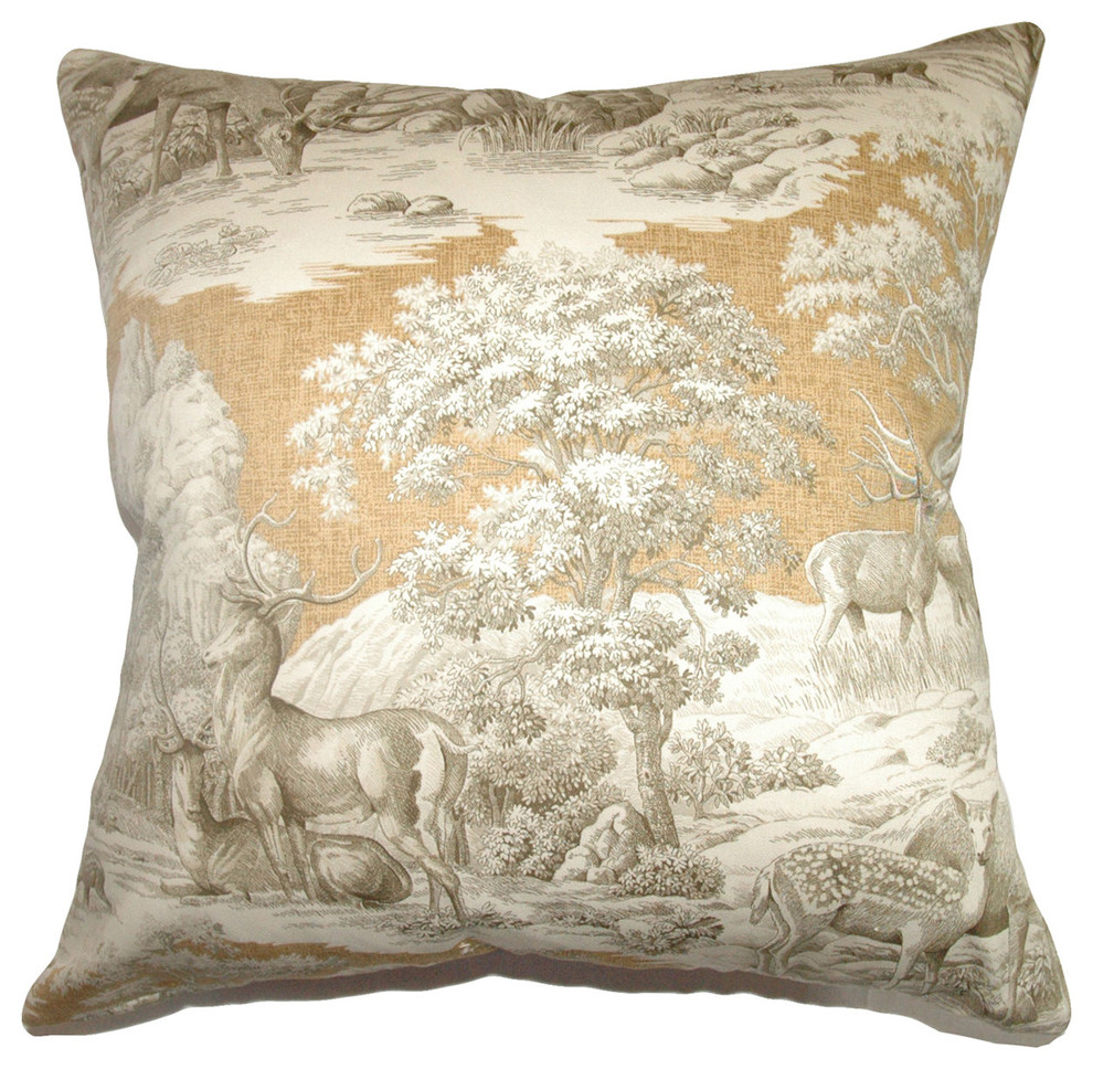 Feramin Toile Floor Pillow Safari Back