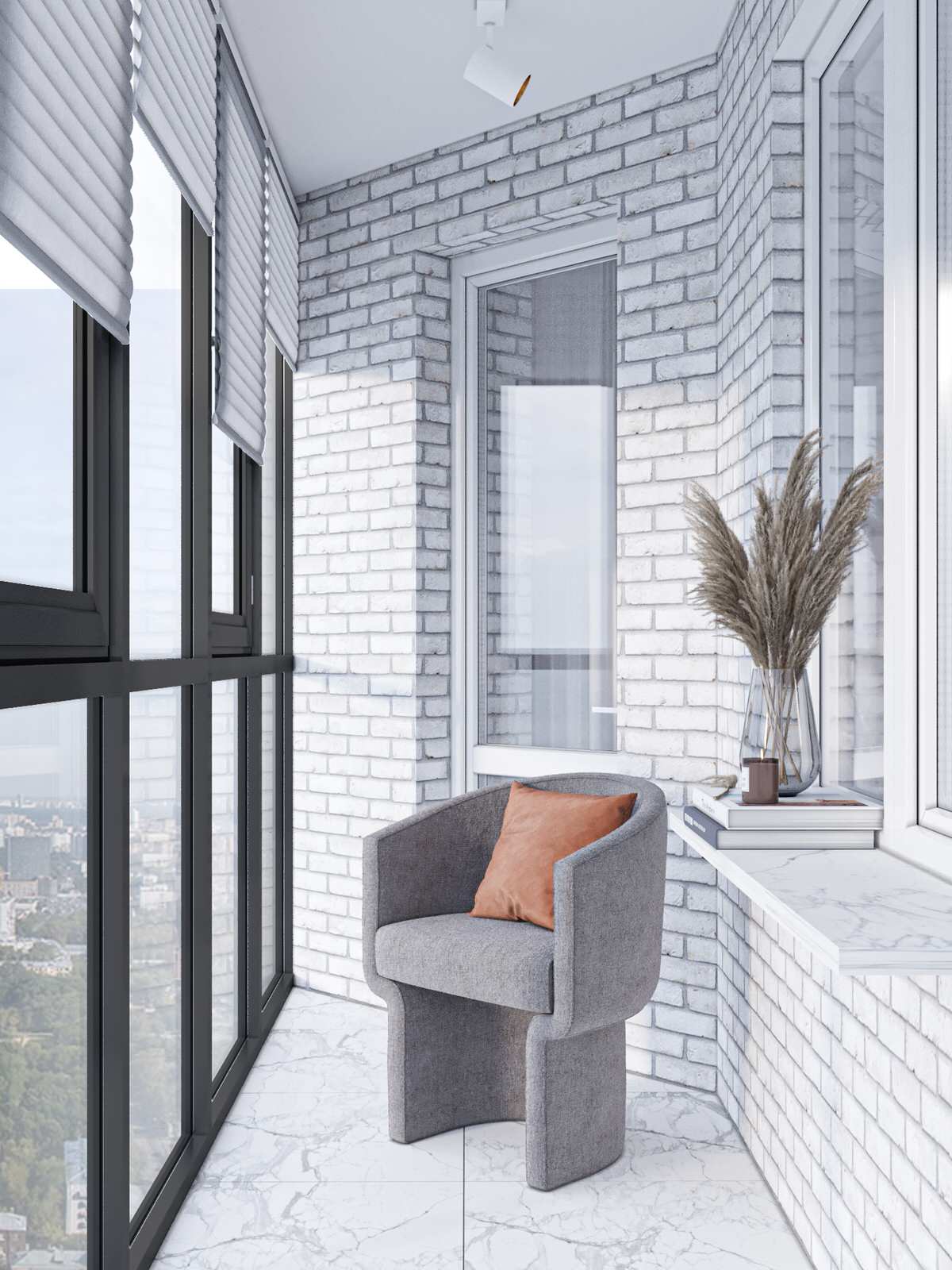 Дизайн  интерьера студии ЖК Аквамарин