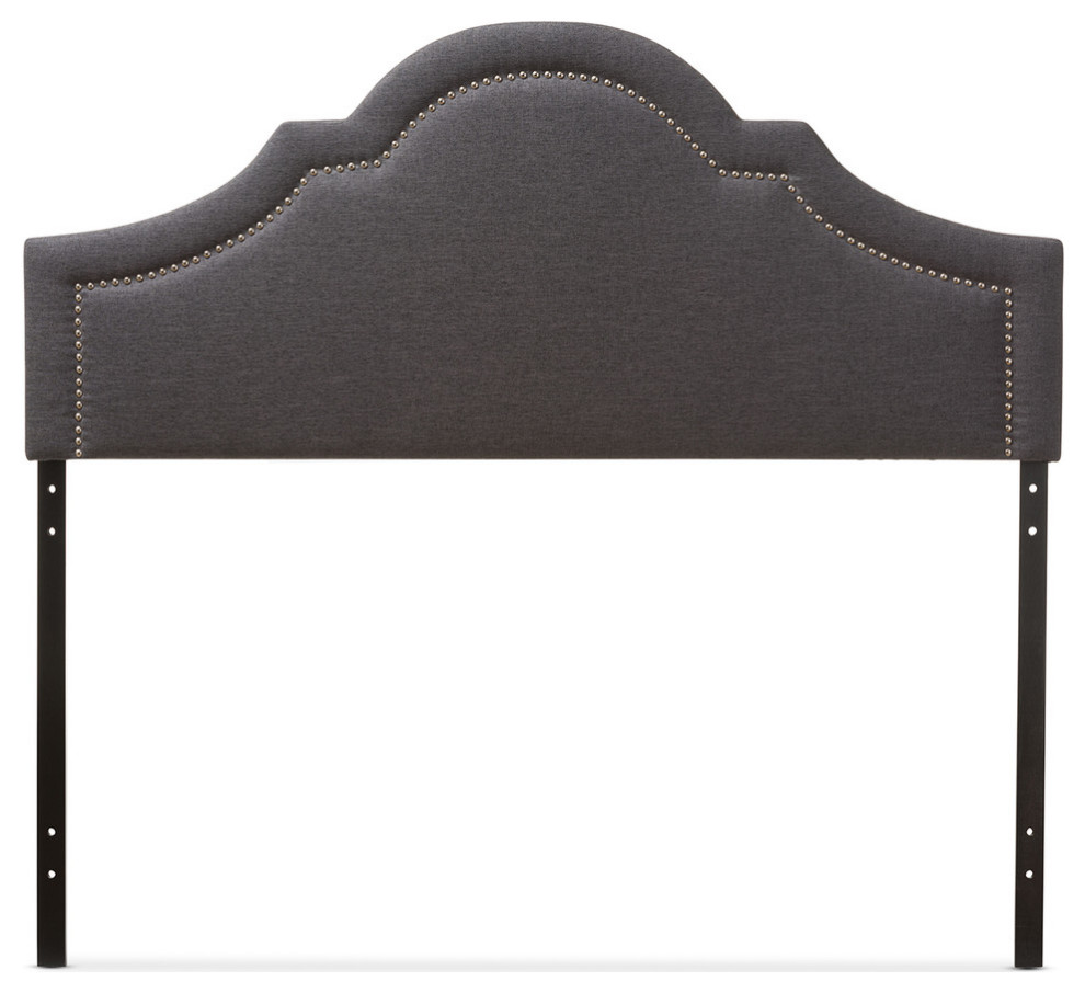 Rita Fabric Upholstered Headboard, Dark Gray, Queen