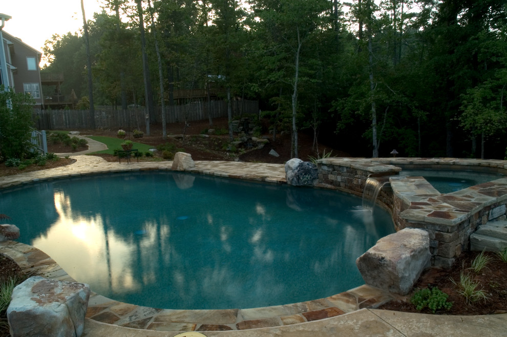 Pool - rustic pool idea in Atlanta
