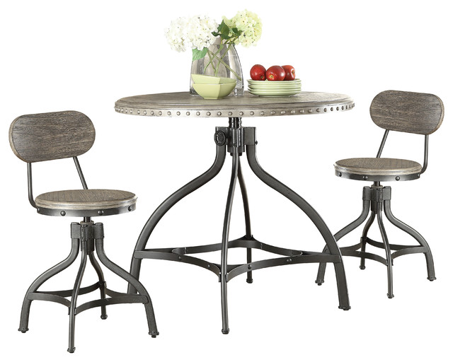 Ferry 3 Piece Adjule Counter Height Dining Set Gray Oak Ferry 3 Piece Adjule Counter Height Dining Set Gray Oak