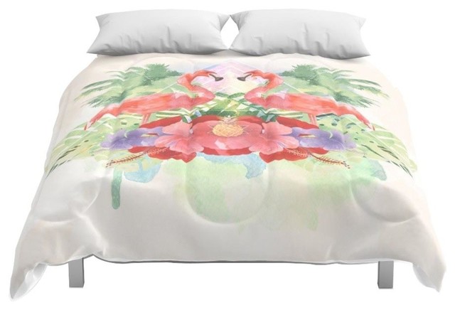 Society6 Exotic Flamingo Comforter Tropical Comforters And