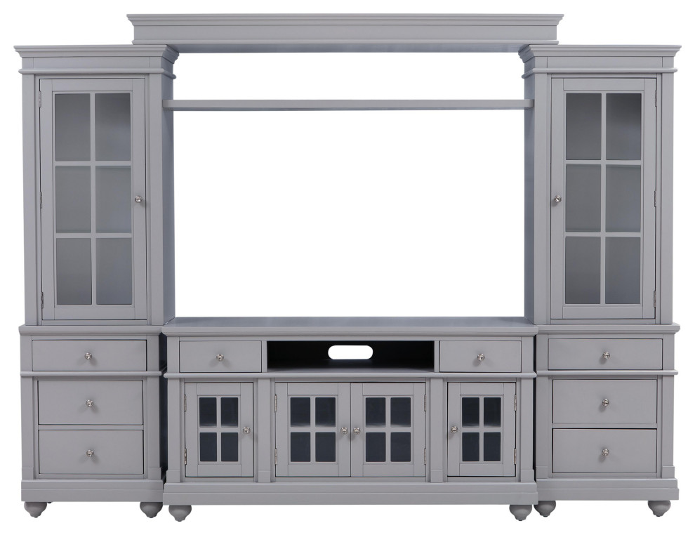 Hampton Gray Entertainment Center for TVs up to 65" Traditional Entertainment Centers And Tv