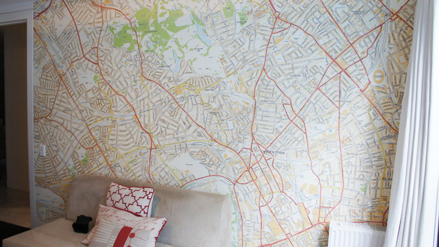 Custom Postcode map wallpaper contemporary