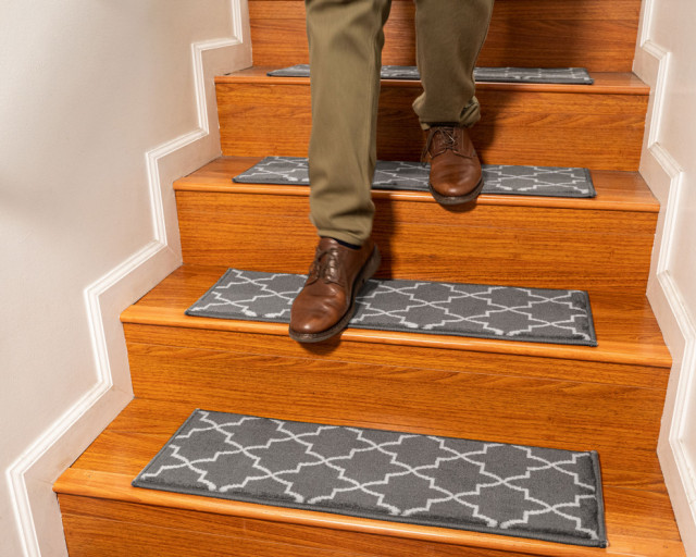 Bari Carpet Stair Treads, 9"x29", Set of 13 Contemporary Stair Tread Rugs by Natural Area