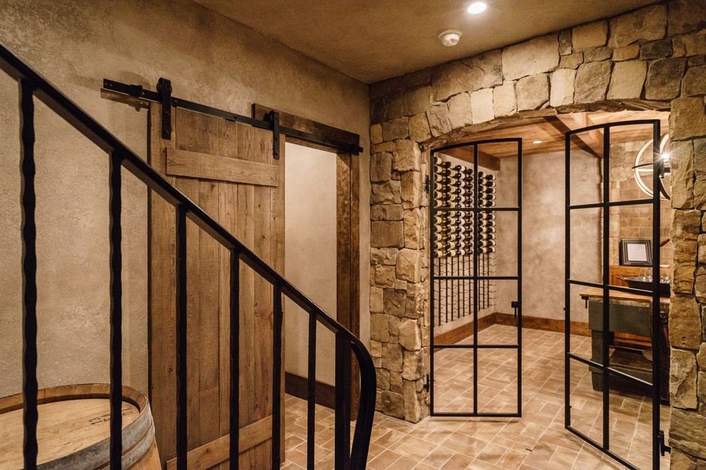 Inspiration for a country wine cellar in Raleigh.