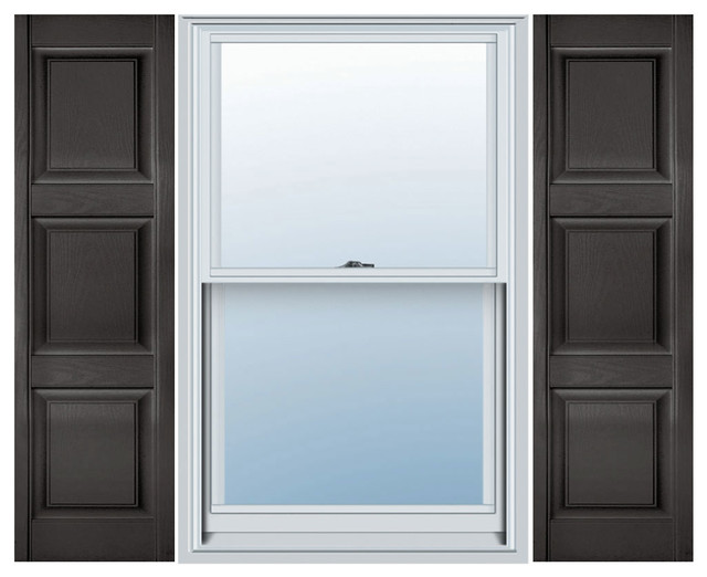 Lifetime Vinyl Custom 3Equal Raised Panel Shutters, Gray Lifetime Vinyl Custom 3Equal Raised Panel Shutters, Gray