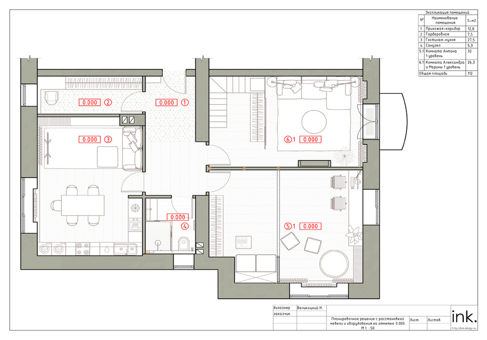 Проект интерьера в мансарды в Москве.