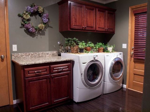 Cabinet Clad Kitchens And Bathrooms Contemporary Laundry Room