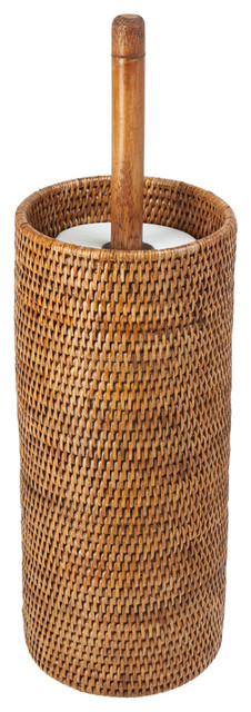 La Jolla Handwoven Rattan Toilet Roll Stand 3 Rolls Honey Brown La Jolla Handwoven Rattan Toilet Roll Stand 3 Rolls Honey Brown