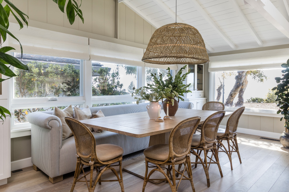Inspiration for a coastal dining room remodel in Orange County