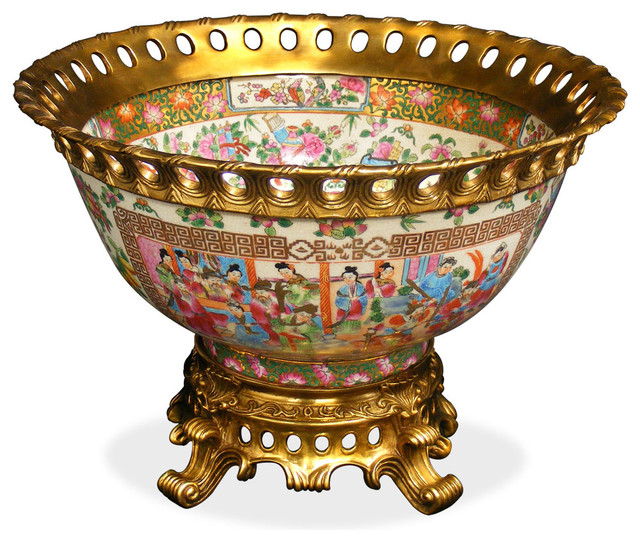 Ormolu Decorative Porcelain Bowl Asian Decorative Bowls by China Furniture and Arts