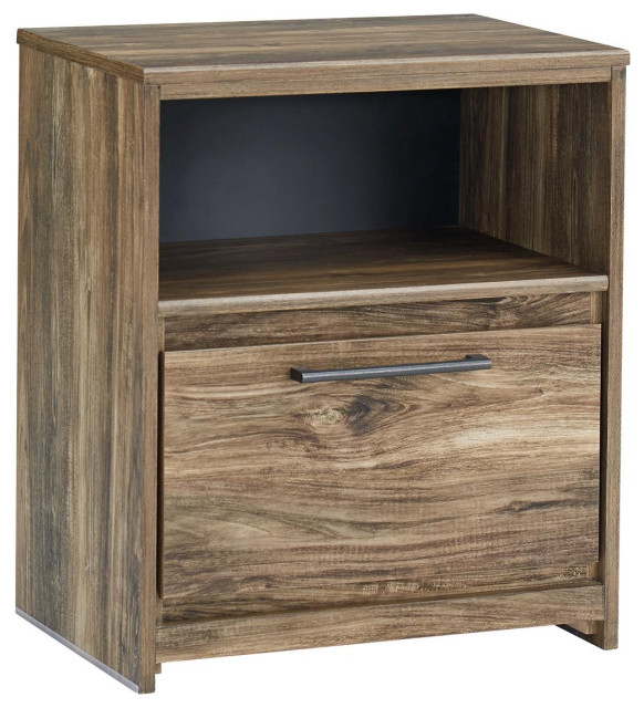 Rusthaven Rustic Brown One Drawer Nightstand Rustic Nightstands And Bedside Tables By Ashley Furniture Industries