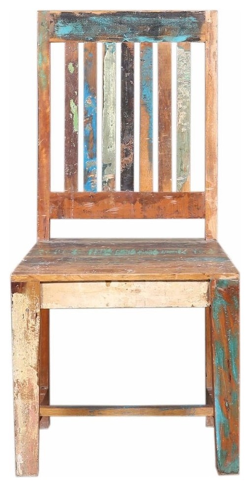In Stock Glenbrook Handcrafted Slatted Back Reclaimed Wood Dining Chair Farmhouse Dining Chairs By Sierra Living Concepts Houzz