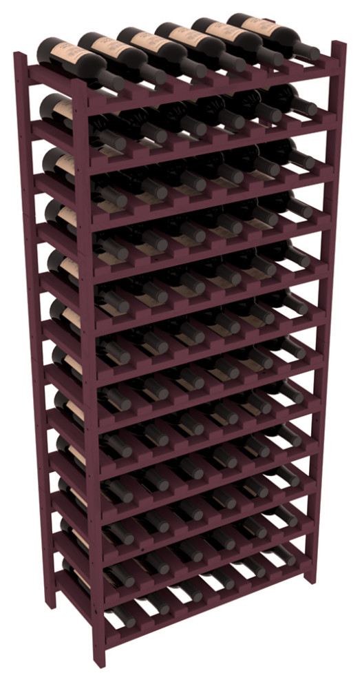 72-Bottle Stackable Wine Rack, Ponderosa Pine, Burgundy