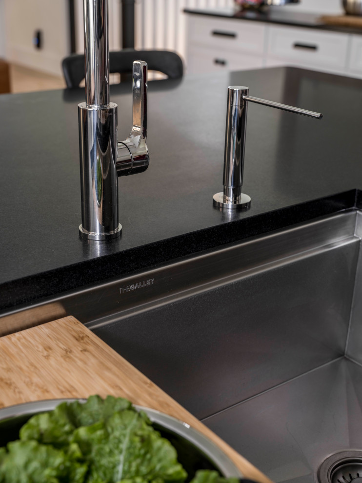 Example of a mountain style kitchen design in Boston
