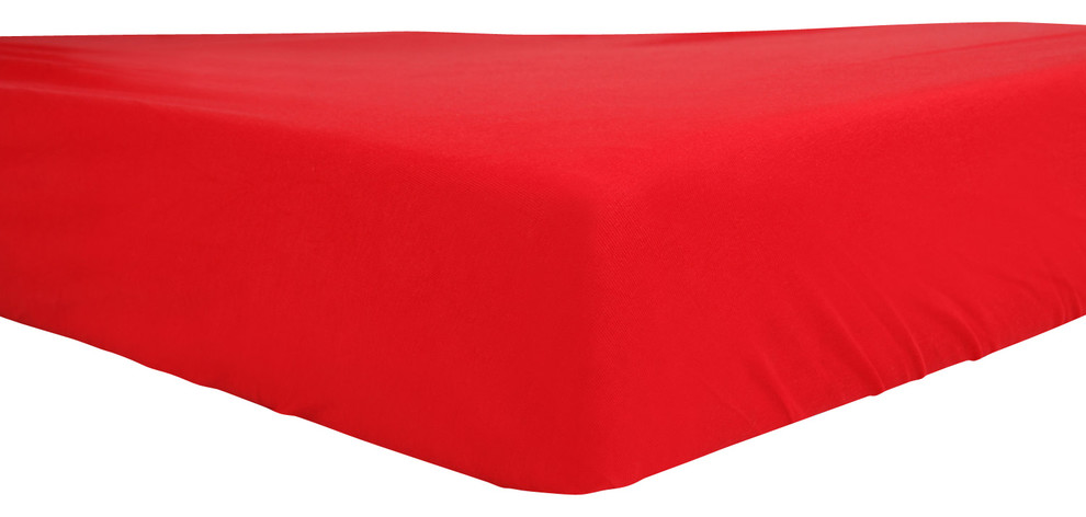 Mezoome Fitted Egyptian Cotton Crib Sheet, Red