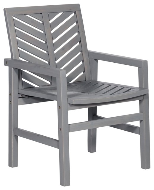 Outdoor Chevron Chair Set Of 2 Grey Wash