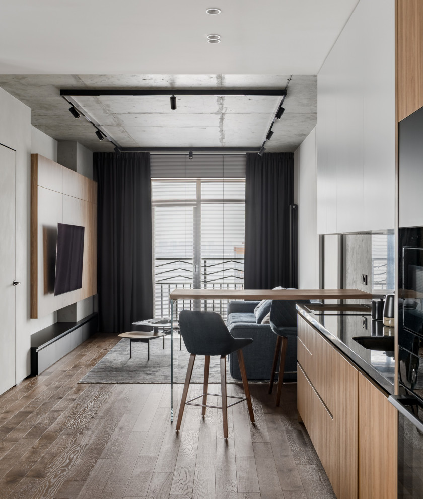 Брутальная трехкомнатная квартира 90 кв.м. с видом на реку