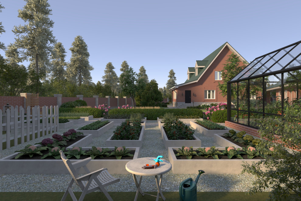 Декоративный огород с теплицей и курятником