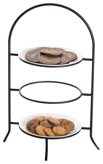 Iron Works Metalware Dinner 3 Tier Plate Rack Traditional Iron Works Metalware Dinner 3 Tier Plate Rack