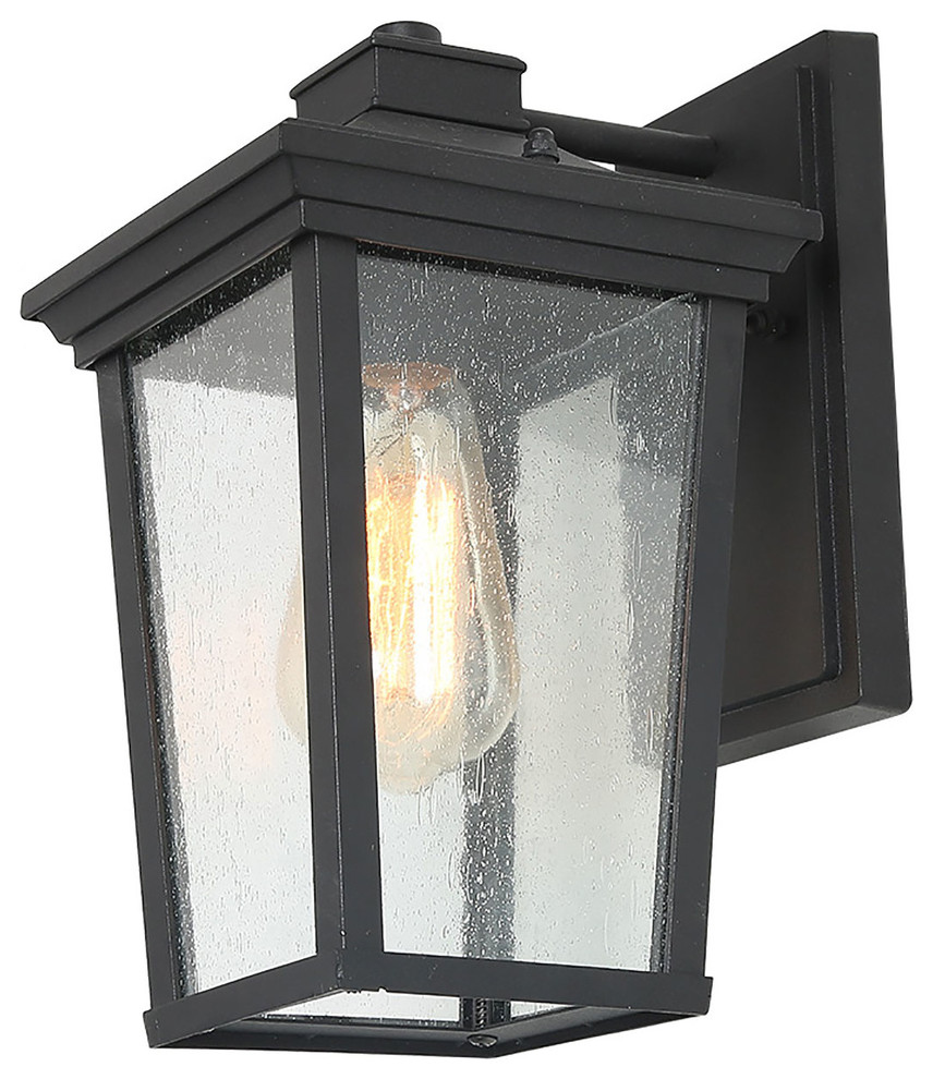LNC 1Light Square Wall Sconces Black Patio Wall Lamps Outdoor Wall Lantern Transitional