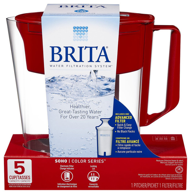 Brita 5 Cup White Soho Pitcher Water Filtration System