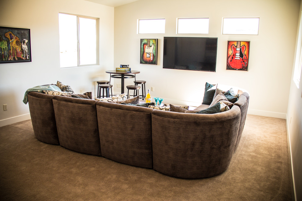 Inspiration for a transitional home theatre in Salt Lake City.