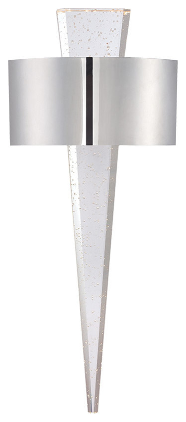 Modern Forms Palladian LED Wall Sconce, Seeded Crystal Glass, Polished Nickel
