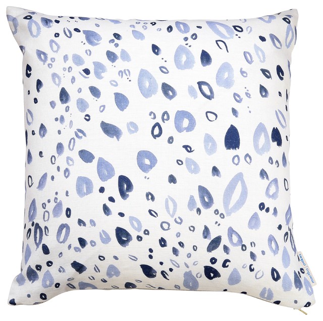 Linen Throw Pillow, Gray Petals, 10"x22", Without Insert