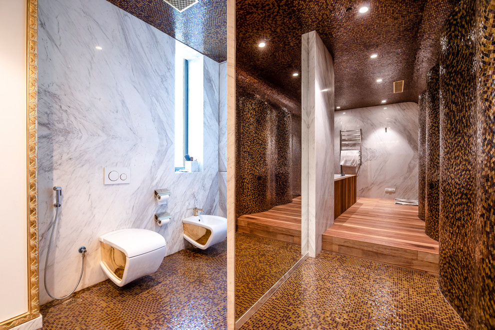 Design ideas for a mediterranean bathroom in Mumbai.