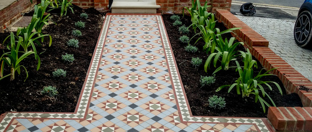 Victorian Floor Tiles british-colonial-garden
