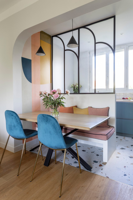 Harmonie color&eacute;e de cette maison ann&eacute;es 30 modern-kueche