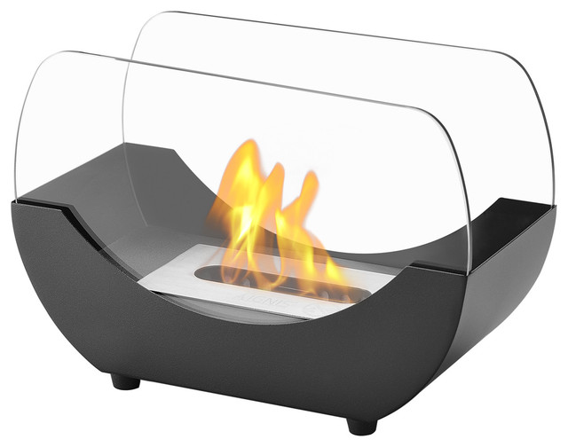 Liberty Black Tabletop Ventless Ethanol Fireplace Contemporary