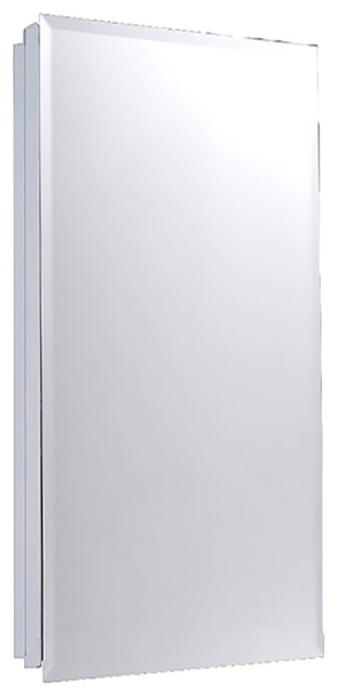 Euroline Medicine Cabinet, 16"x36", Beveled Edge, Partially Recessed