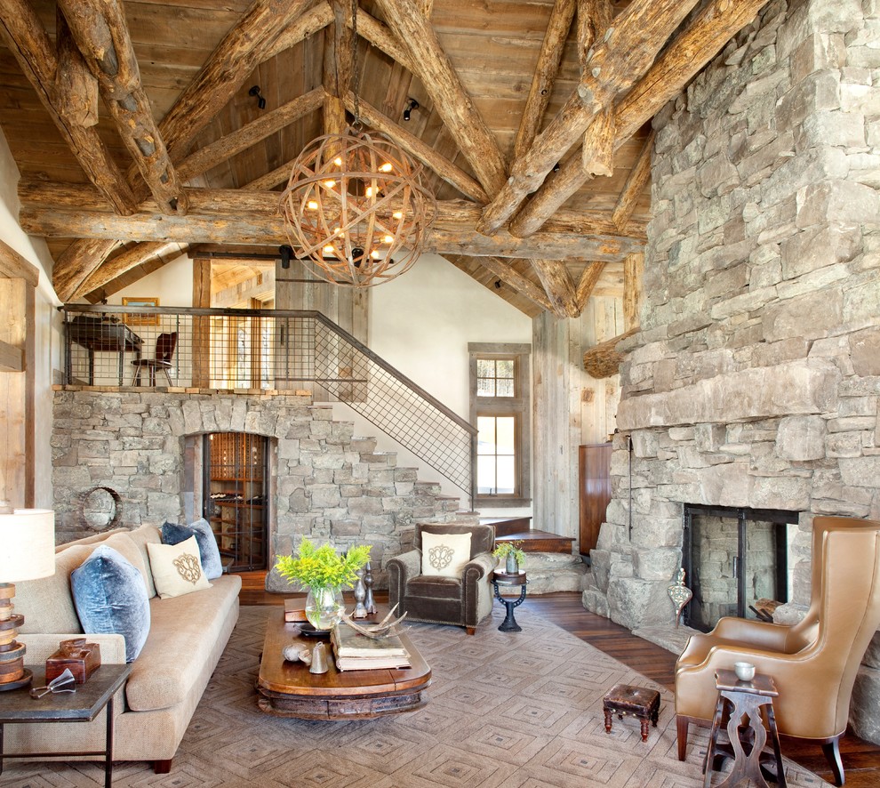 Mountain Ski Lodge - Rustic - Living Room - Other - by Faure Halvorsen ...