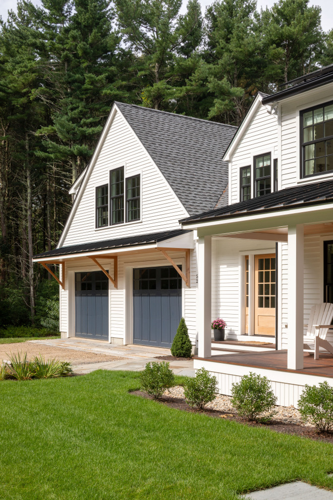 Example of a transitional garage design in Portland Maine